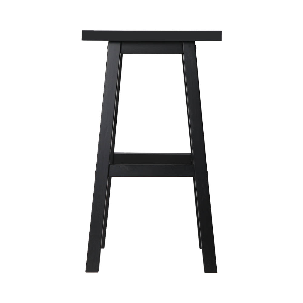 Artiss Bar Stools Kitchen Counter Stools Wooden Chairs Black x2 - Image 3