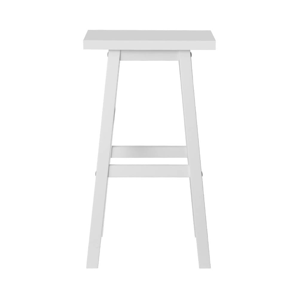 Artiss Bar Stools Kitchen Counter Stools Wooden Chairs White x2 - Image 3