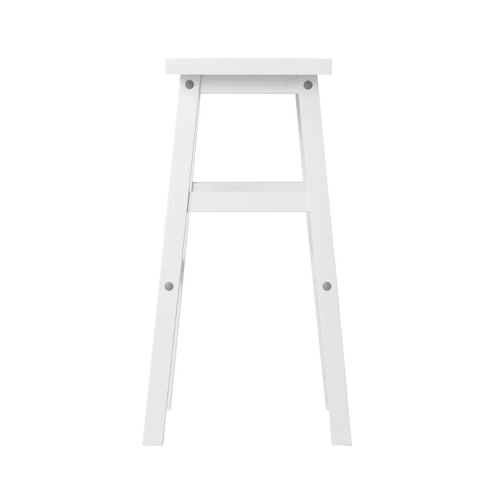 Artiss Bar Stools Kitchen Counter Stools Wooden Chairs White x2 - Image 4
