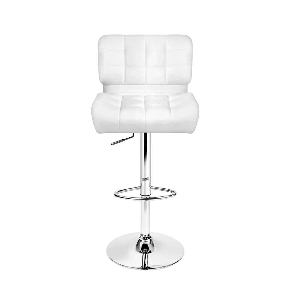 Artiss 2x Bar Stools Gas Lift Leather Padded White - Image 3