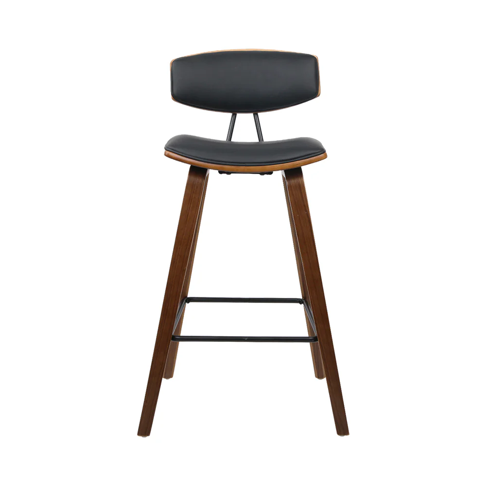 Artiss 2x Bar Stools Leather Padded w/Backrest - Image 3