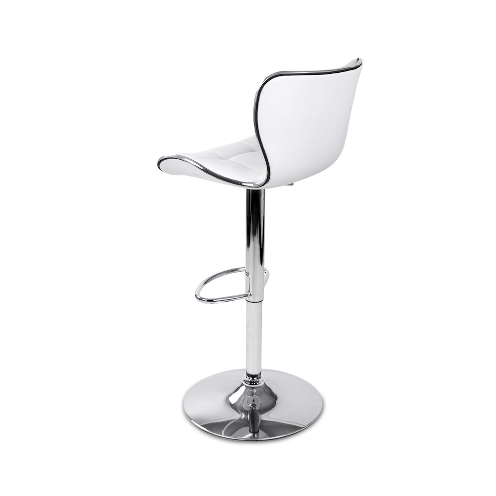 Artiss 2x Bar Stools Gas Lift Leather Seat White - Image 7