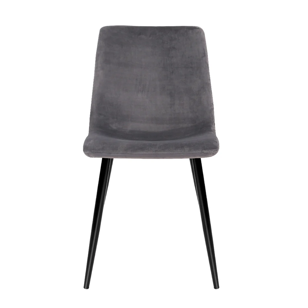 Artiss Dining Chairs Set of 4 Velvet Horizontal Slope Grey - Image 3