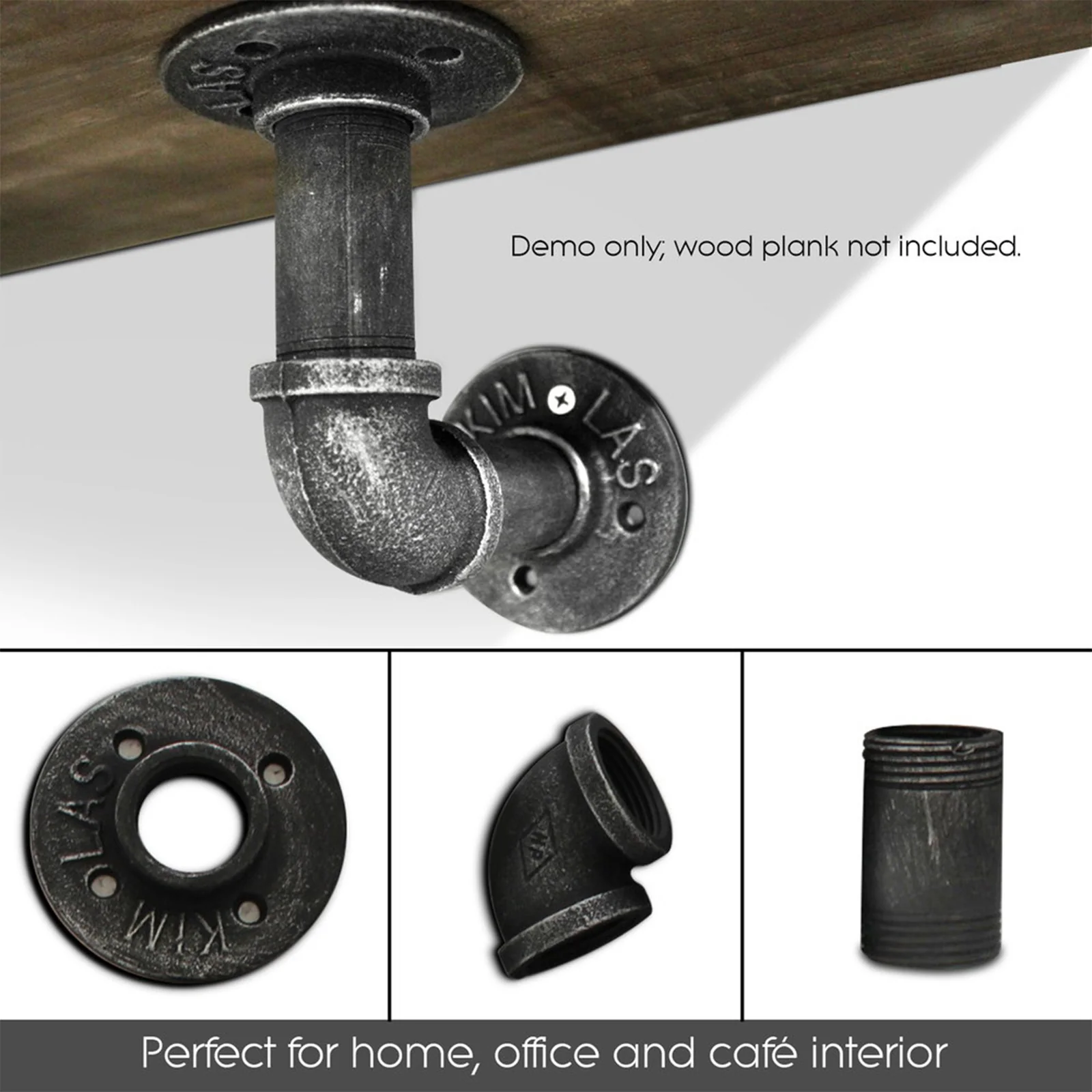 Artiss 8x Floating Pipe Shelf DIY Metal Wall Brackets - Image 6