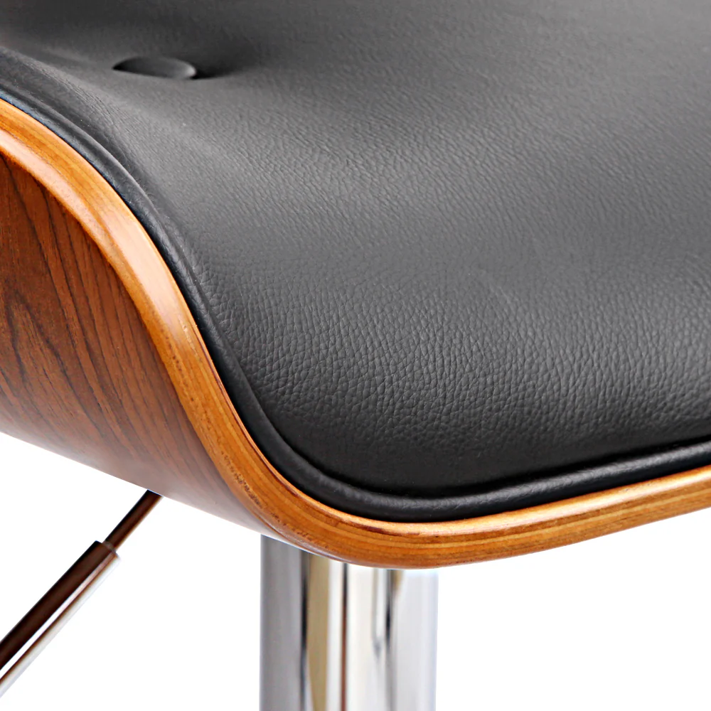 Artiss Bar Stools Gas Lift Leather Black - Image 5