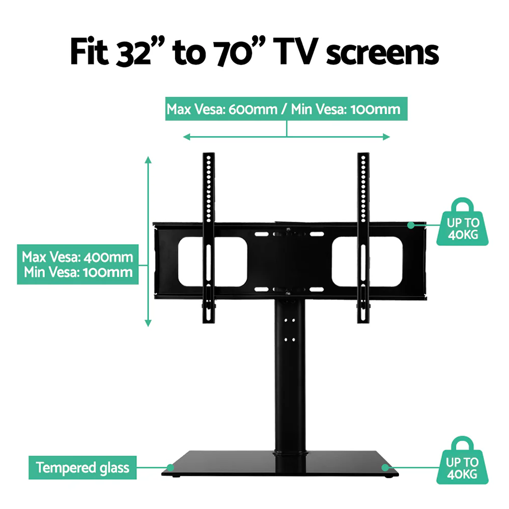 Artiss TV Stand Mount Bracket for 32-70 LED LCD Swivel Tabletop Desktop Plasma - Image 5