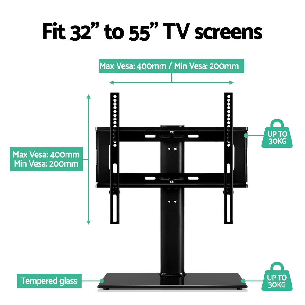 Artiss TV Stand Mount Bracket for 32-55 LED LCD Swivel Tabletop Desktop Plasma - Image 8