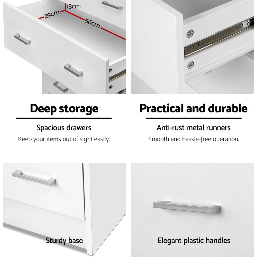Artiss 4 Chest of Drawers - ANDES White - Image 6