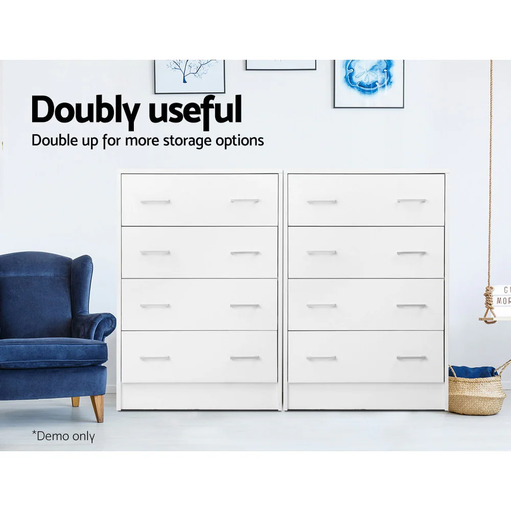 Artiss 4 Chest of Drawers - ANDES White - Image 7