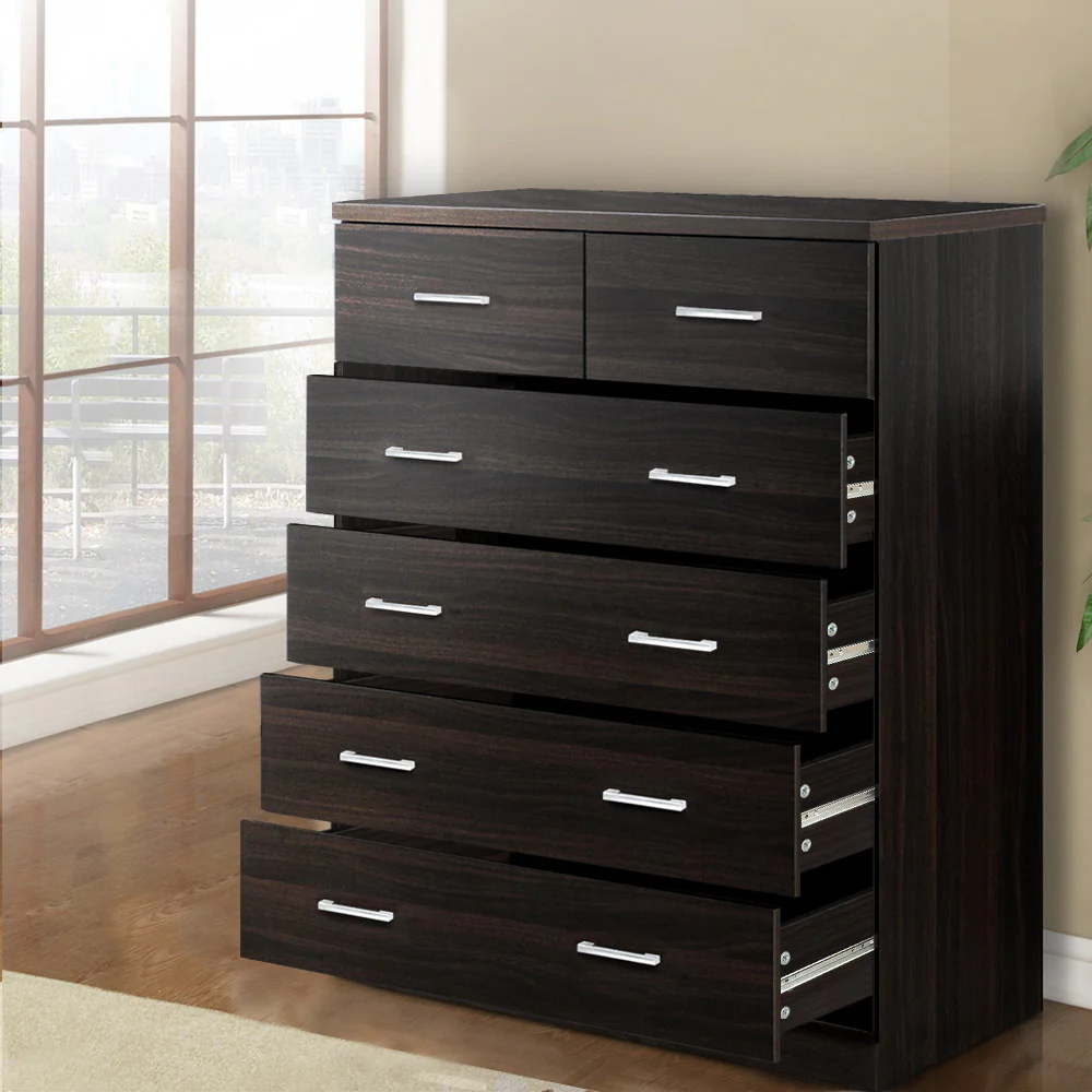 Artiss 6 Chest of Drawers - ANDES Walnut - Image 3