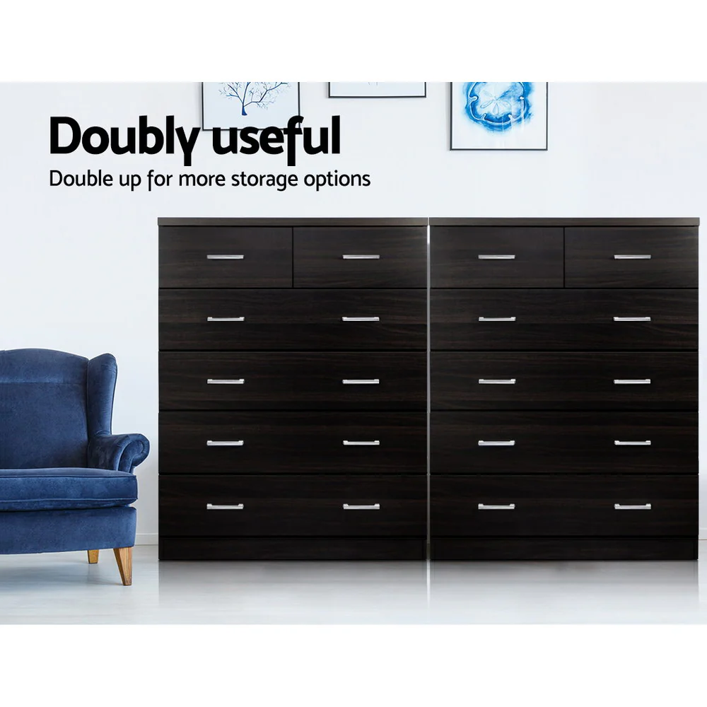 Artiss 6 Chest of Drawers - ANDES Walnut - Image 7