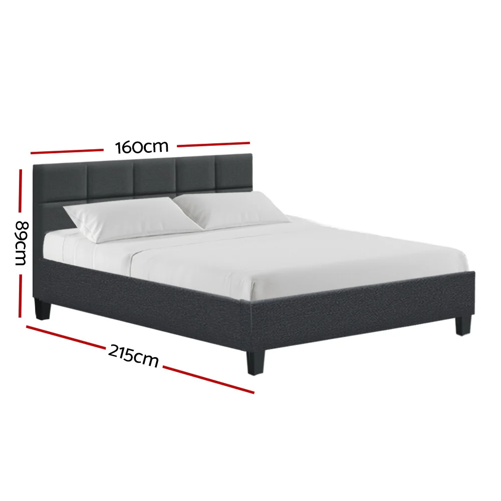 Artiss Bed Frame Queen Size Charcoal TINO - Image 2