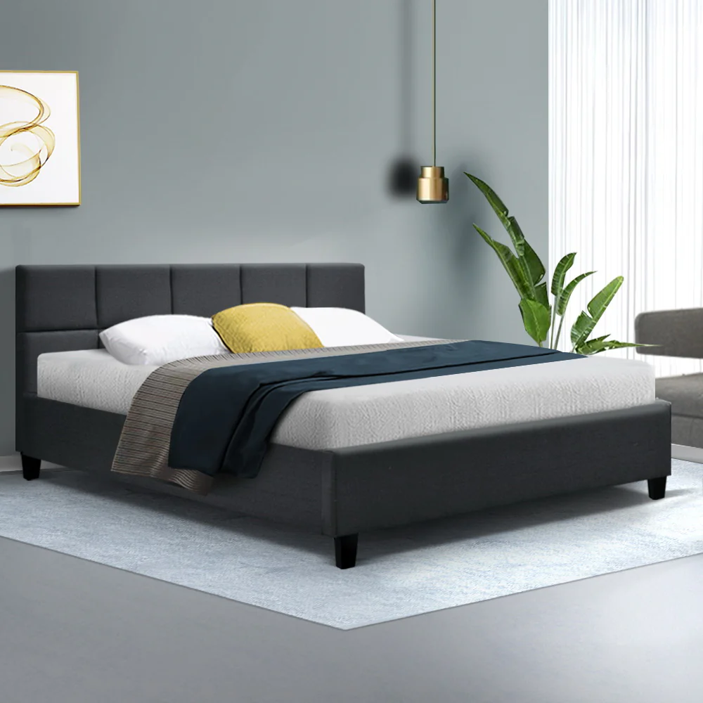Artiss Bed Frame Queen Size Charcoal TINO - Image 8