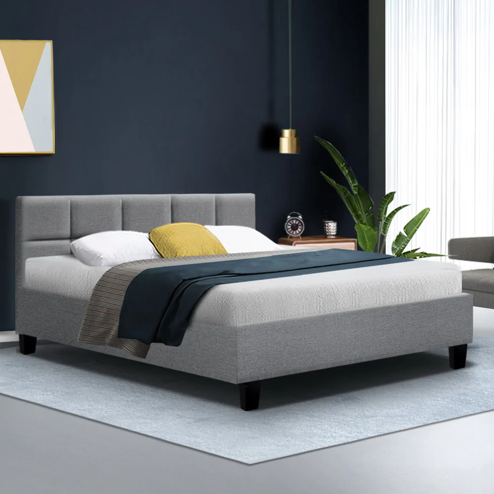 Artiss Bed Frame Queen Size Grey TINO - Image 8