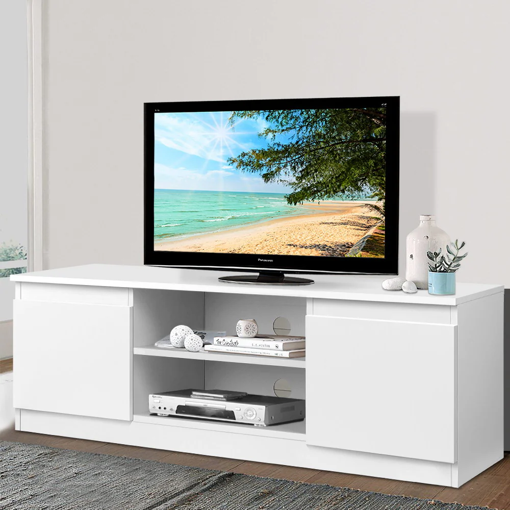 Artiss TV Cabinet Entertainment Unit 120cm White Anita - Image 3
