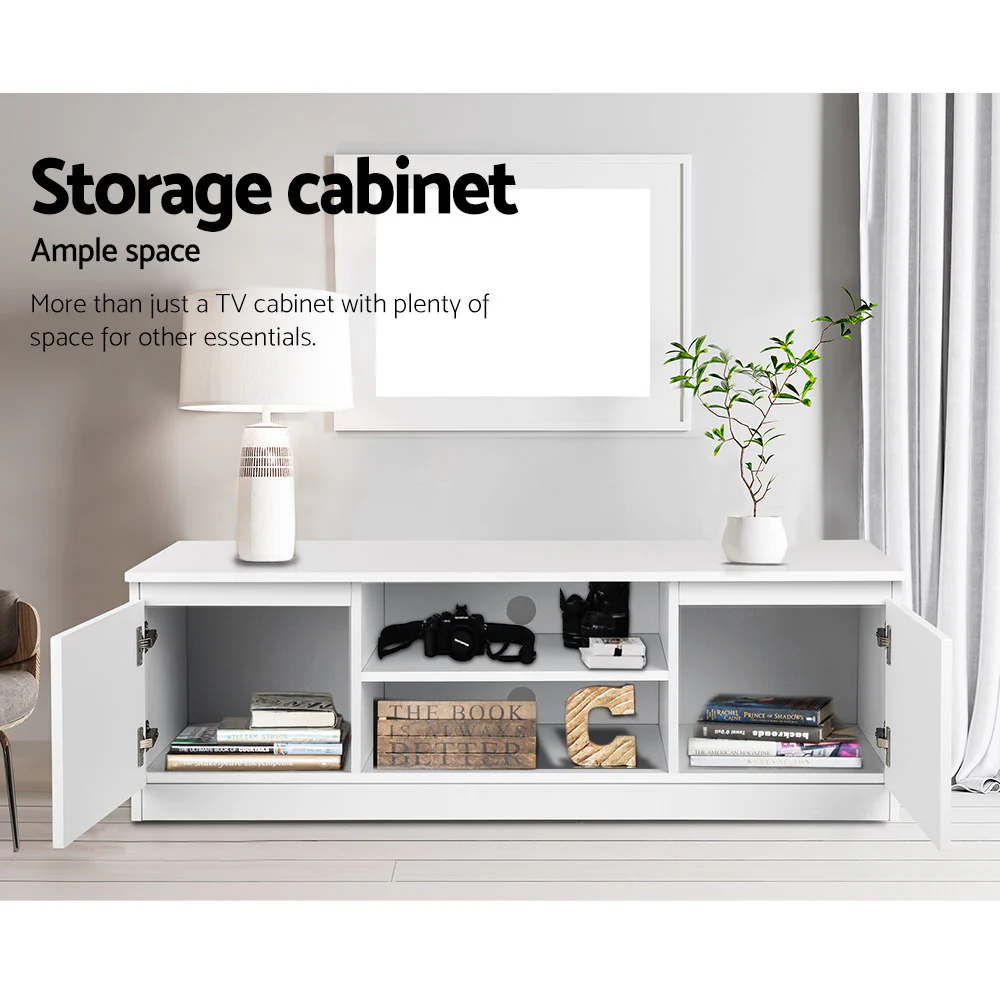 Artiss TV Cabinet Entertainment Unit 120cm White Anita - Image 7