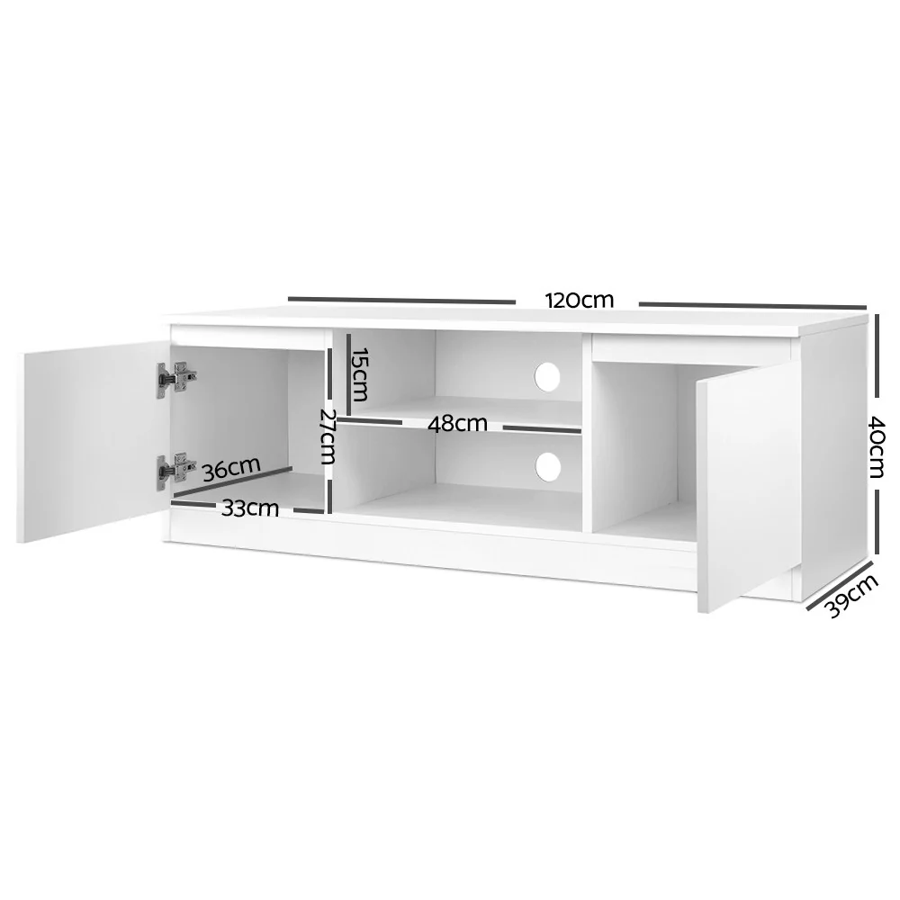 Artiss TV Cabinet Entertainment Unit 120cm White Anita - Image 8