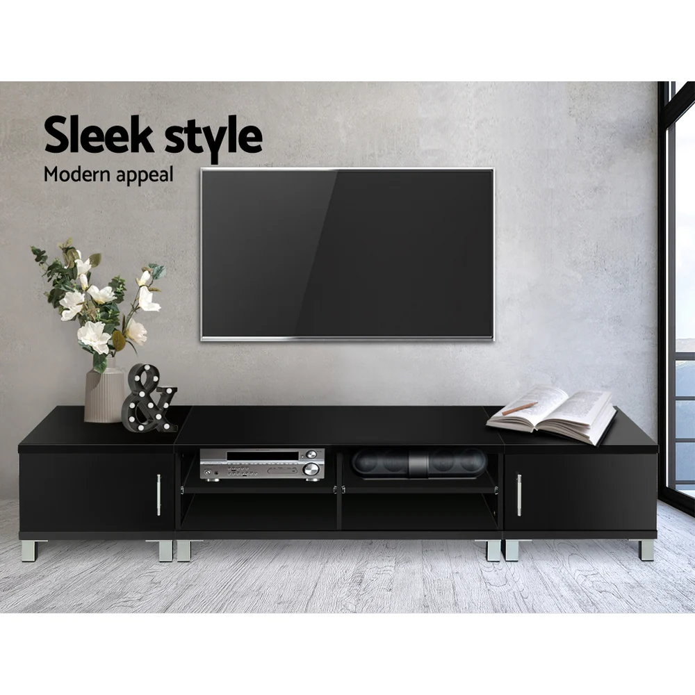 Artiss TV Cabinet Entertainment Unit 190cm Black Danson - Image 4