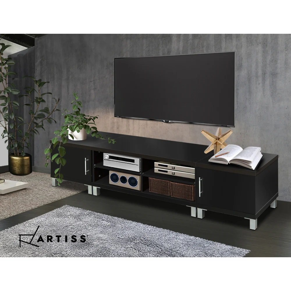 Artiss TV Cabinet Entertainment Unit 190cm Black Danson - Image 7