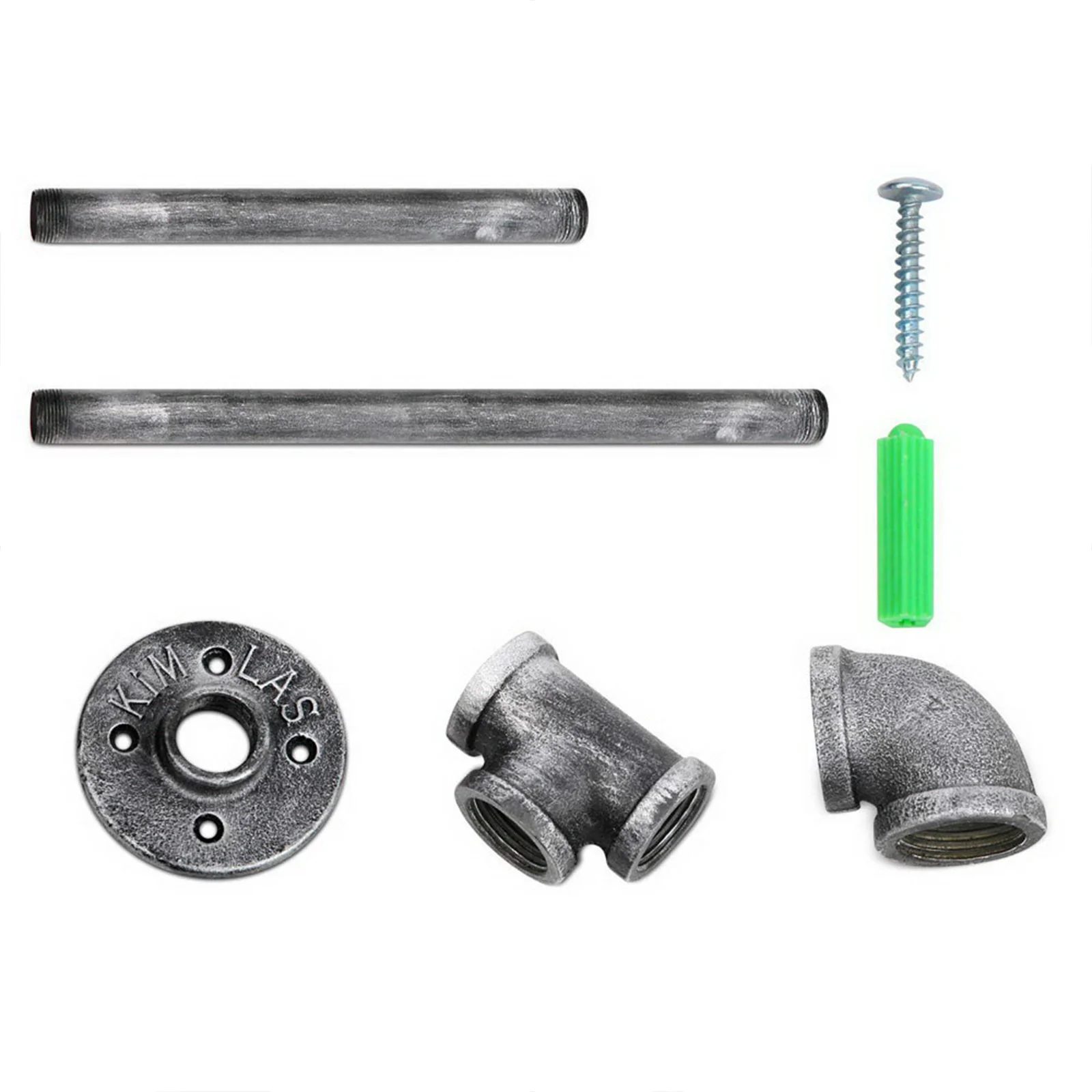 Artiss Floating DIY Pipe Shelf Metal Brackets Set of 2 - Image 5