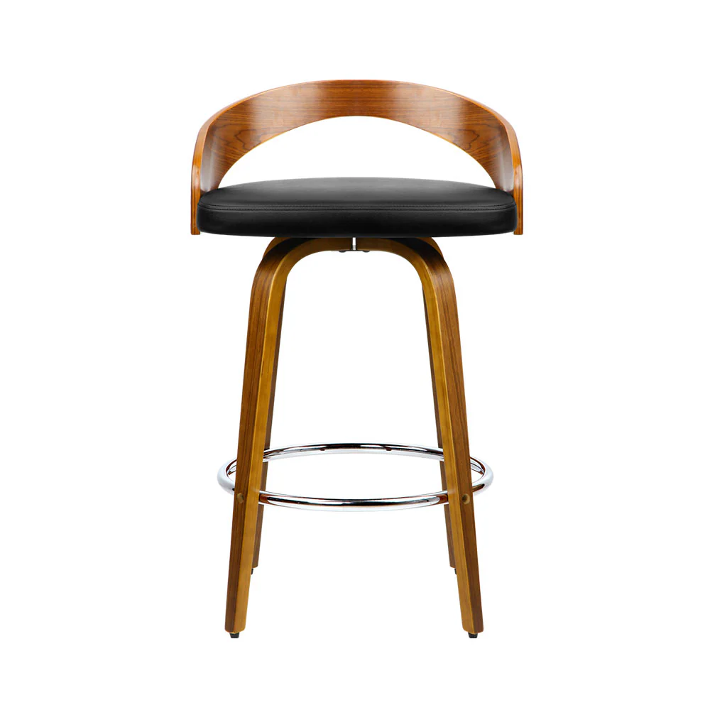 Artiss 2x Bar Stools Swivel Seat Curving Backrest - Image 3