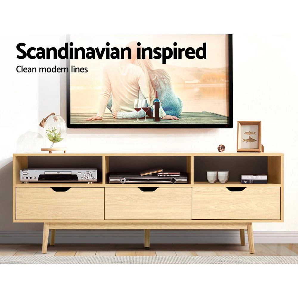 Artiss Kathy 160cm Entertainment Unit - Natural - Image 4