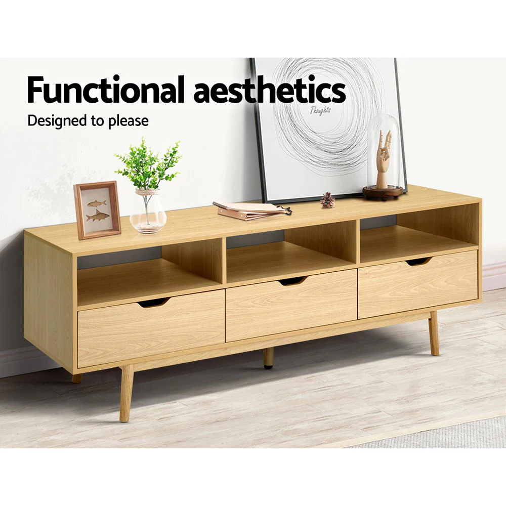 Artiss Kathy 160cm Entertainment Unit - Natural - Image 5
