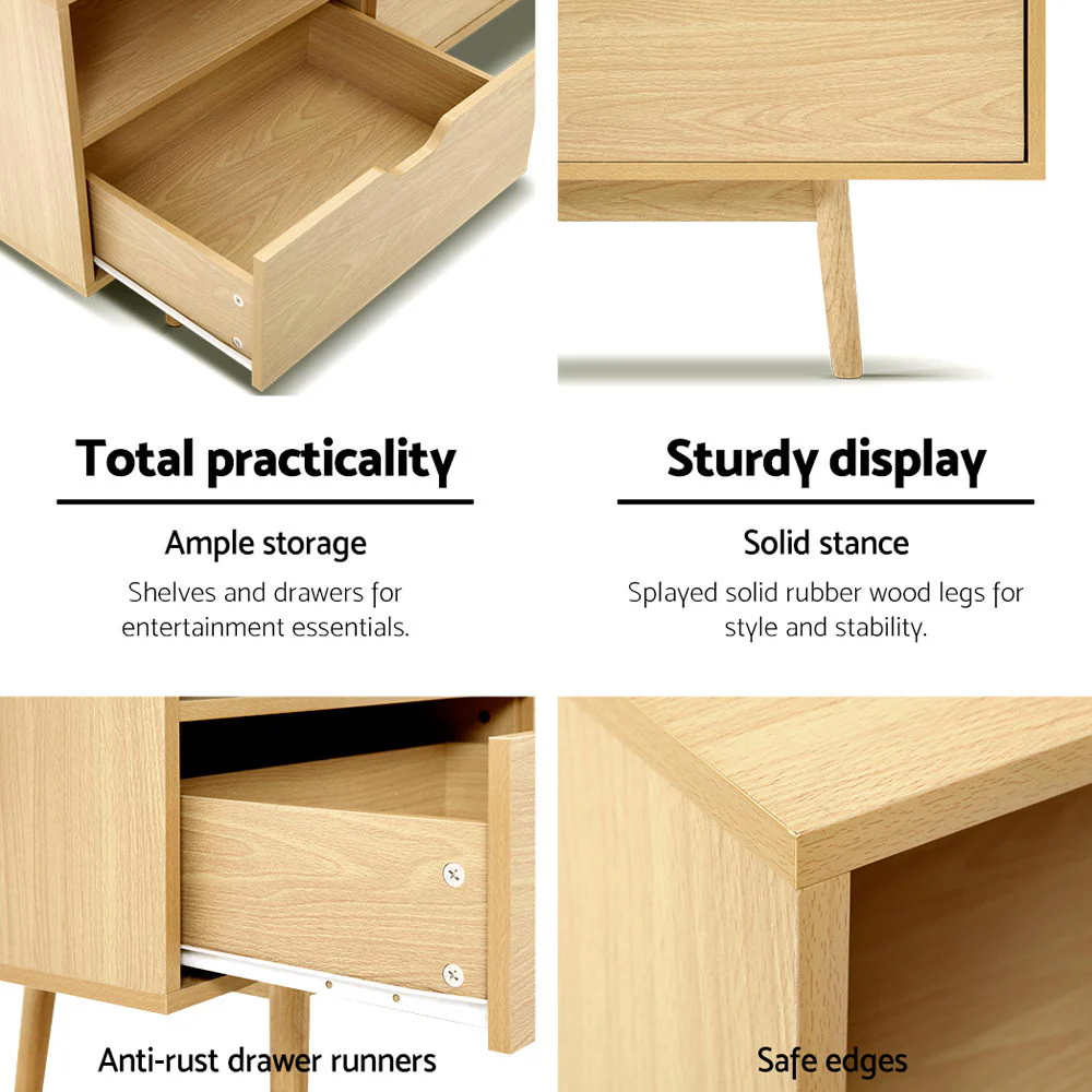 Artiss Kathy 160cm Entertainment Unit - Natural - Image 6