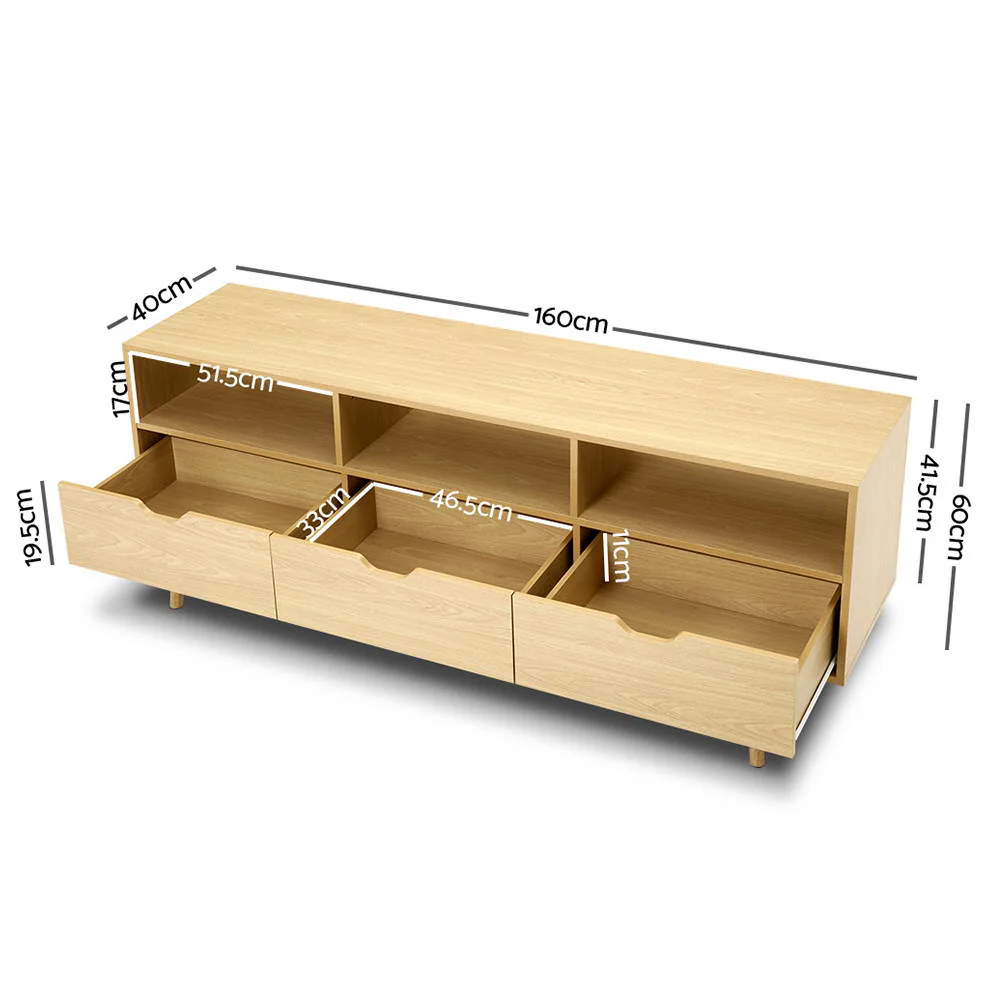 Artiss Kathy 160cm Entertainment Unit - Natural - Image 8